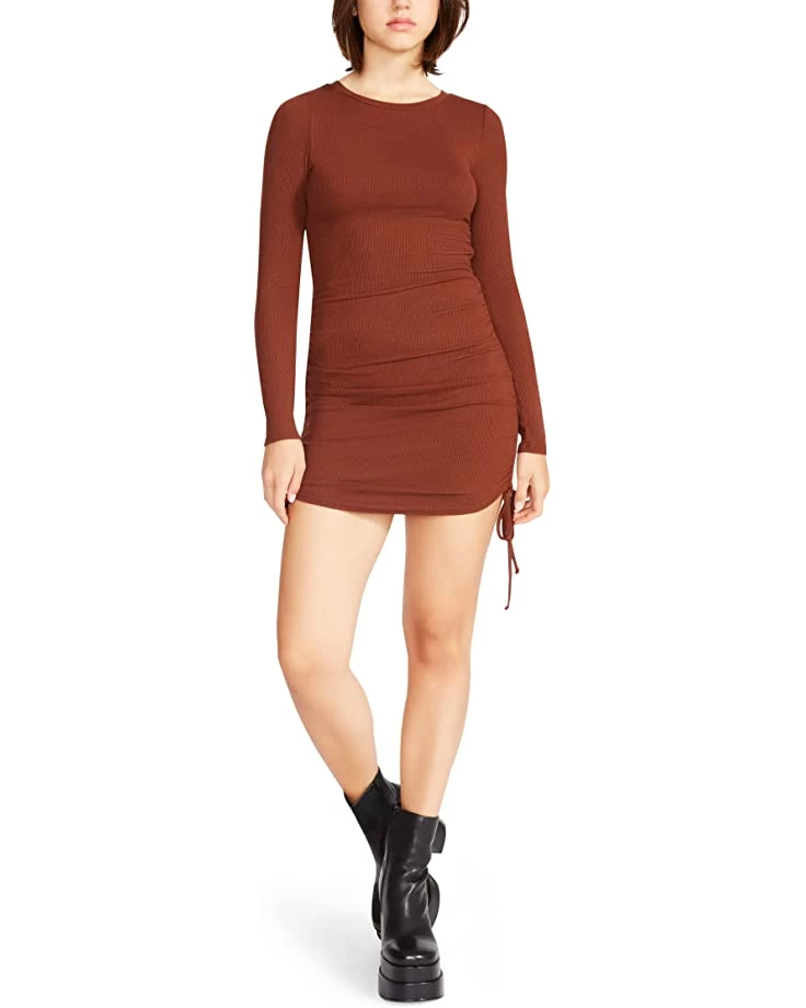 Steve Madden Dresses # 1 Crush Long Sleeve Adjustable Rib Knit Mini Dress