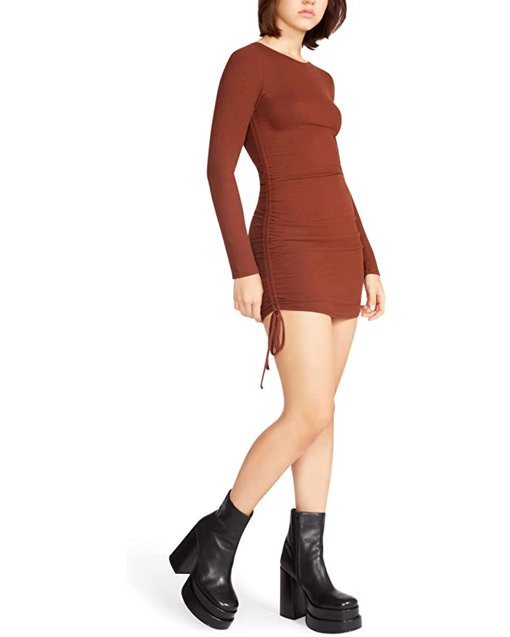 Steve Madden Dresses # 1 Crush Long Sleeve Adjustable Rib Knit Mini Dress - Image 2