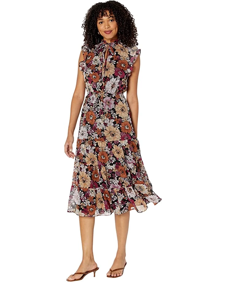Steve Madden Dresses Orange Blossom Printed Chiffon Dress - Image 4